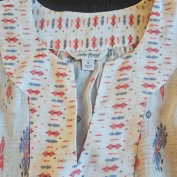 Lucky Brand Boho Aztec Blouse - Picture 2 of 5
